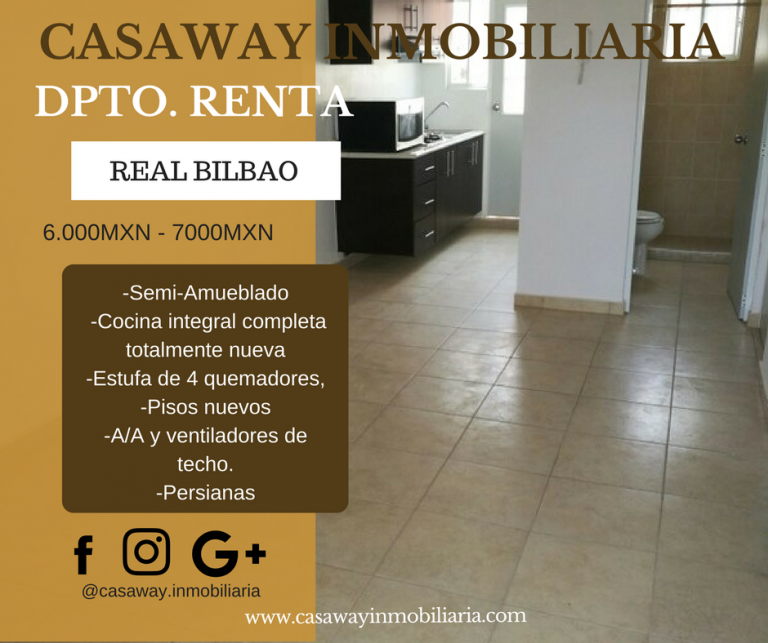 DEPARTAMENTO EN RENTA REAL BILBAO