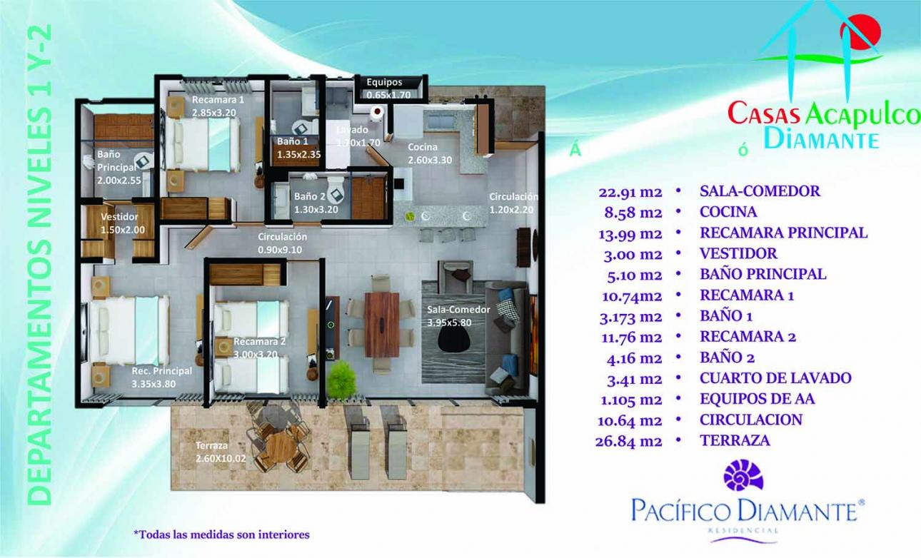 Cad Pacífico Diamante Ii D1. Terraza Con Vista a la alberca — foto 2
