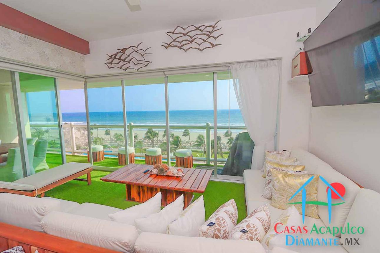 Cad Tulum 701. Terraza Con Vista Frontal Al Mar