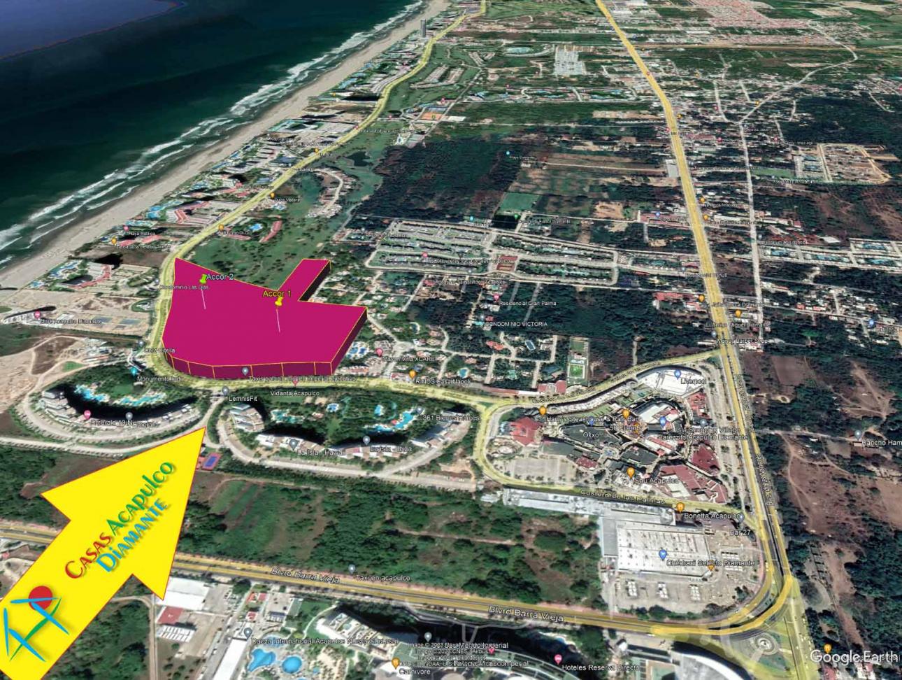 Cad Playa Diamante Terreno Acacor 1 Y 2. Uso De Suelo Mixto — foto 3