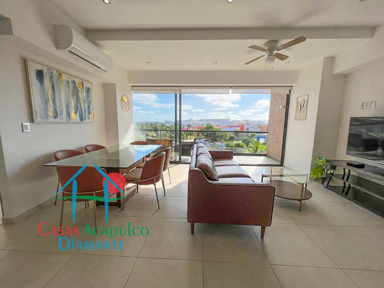 Depa con terraza y vista a las áreas comunes