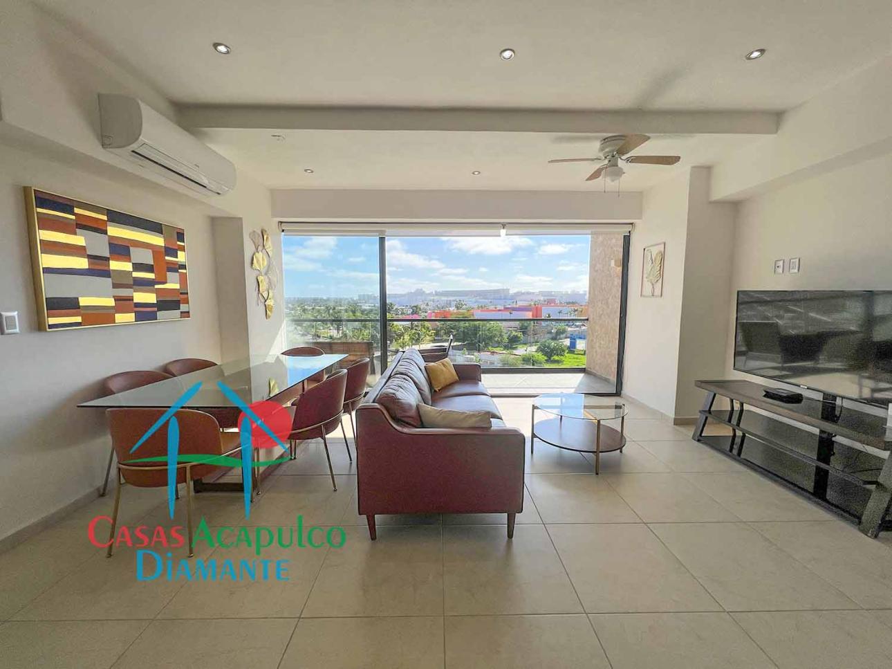 Depa con terraza y vista a las áreas comunes