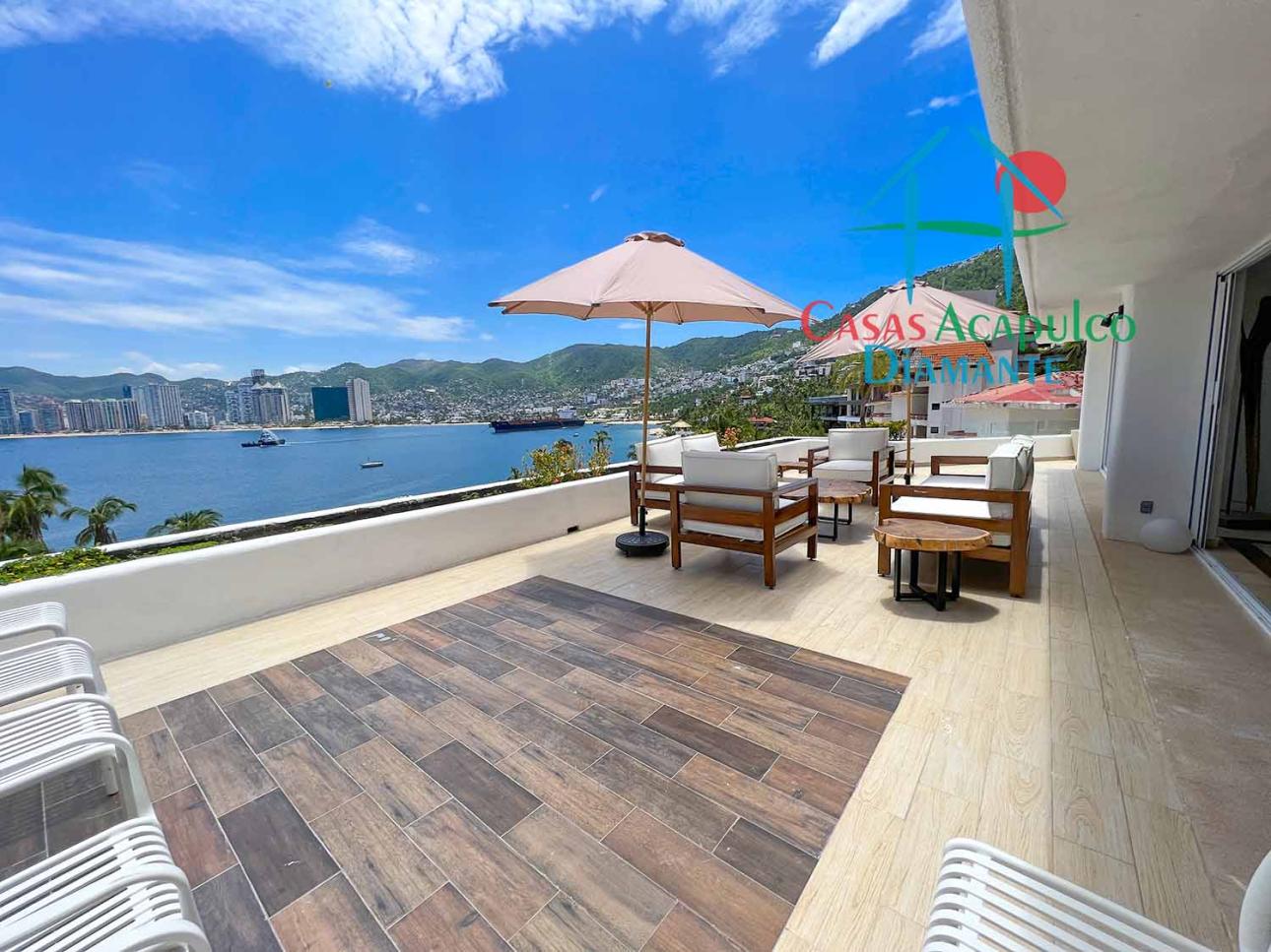Terraza con alberca privada y vista a la bahía de Acapulco — foto 8