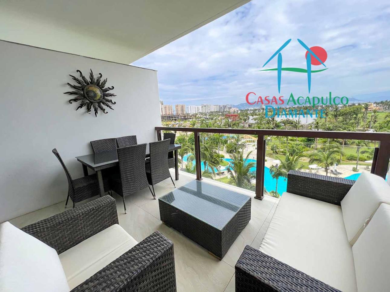 Terraza con vista al jardín Y albercas
