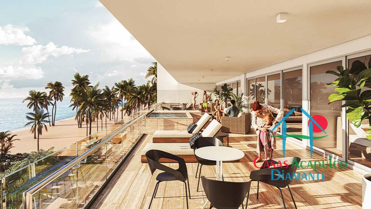 Depa de playa en preventa con terraza y alberca privada