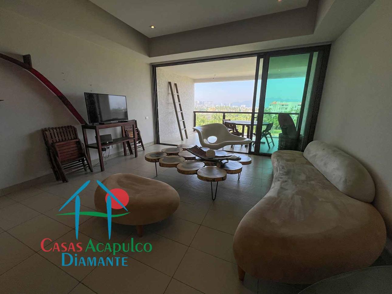 Depa en condominio de playa. Terraza con vista a la alberca — foto 3