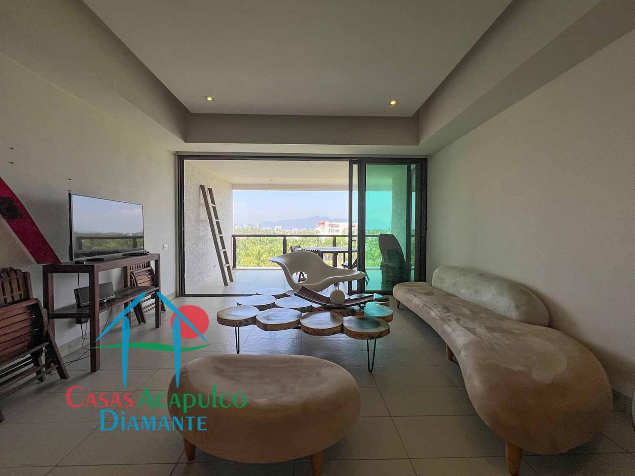 Depa en condominio de playa. Terraza con vista a la alberca — foto 6