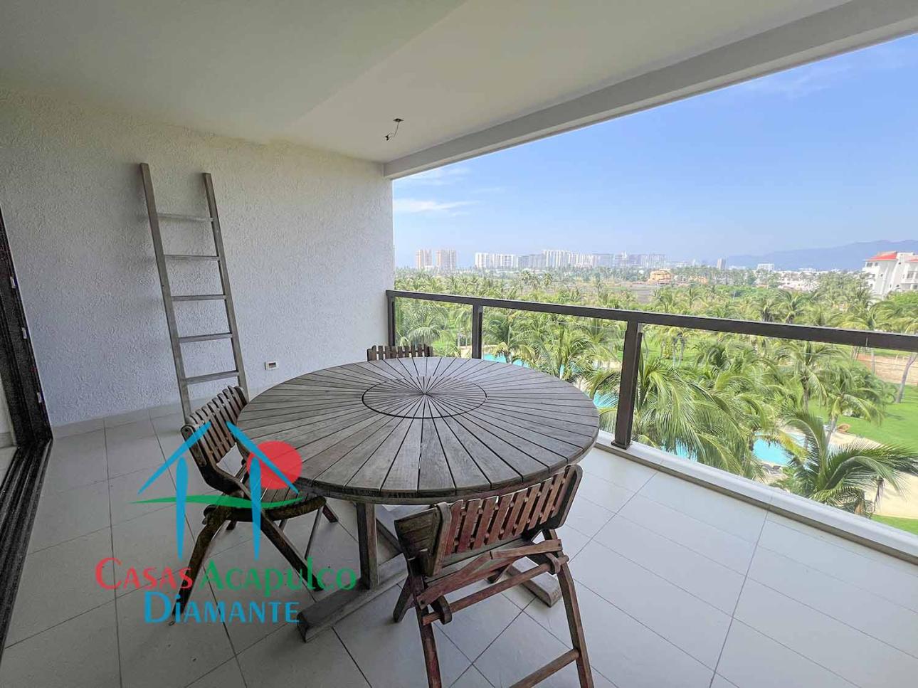 Depa en condominio de playa. Terraza con vista a la alberca — foto 8