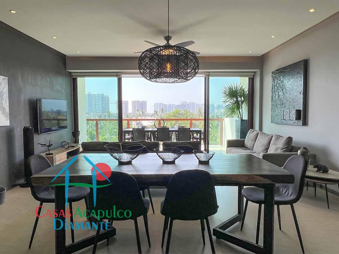 En condominio de playa. Terraza con vista a las albercas — foto 6