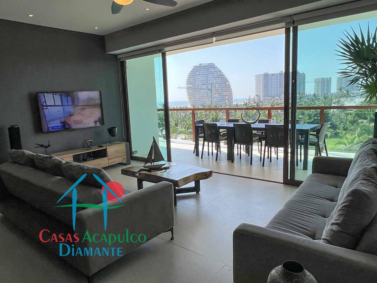 En condominio de playa. Terraza con vista a las albercas — foto 3