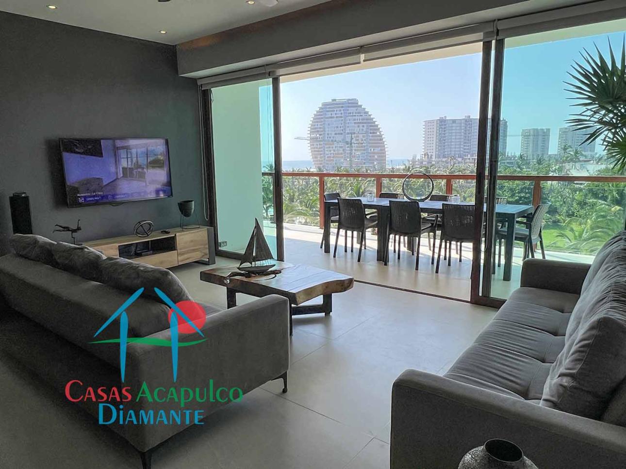 En condominio de playa. Terraza con vista a las albercas — foto 5