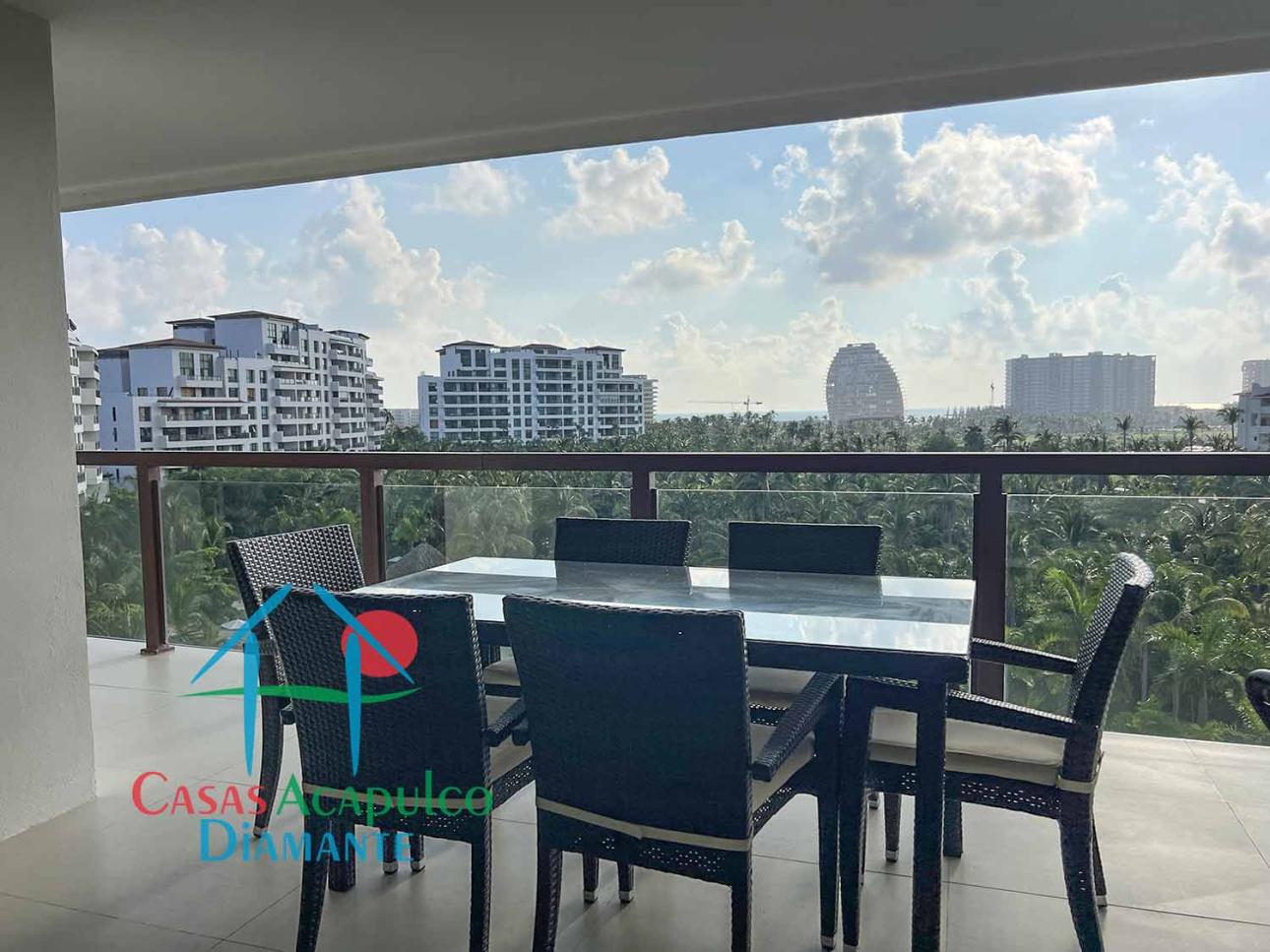 En condominio de playa. Terraza con vista a las albercas — foto 6