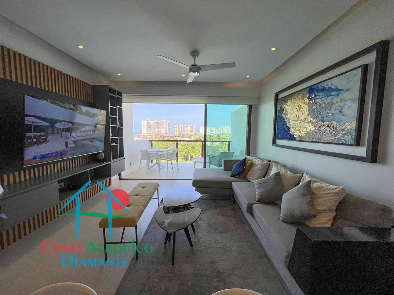 Depa de playa. Terraza Con Vista A Los Jardines — foto 3