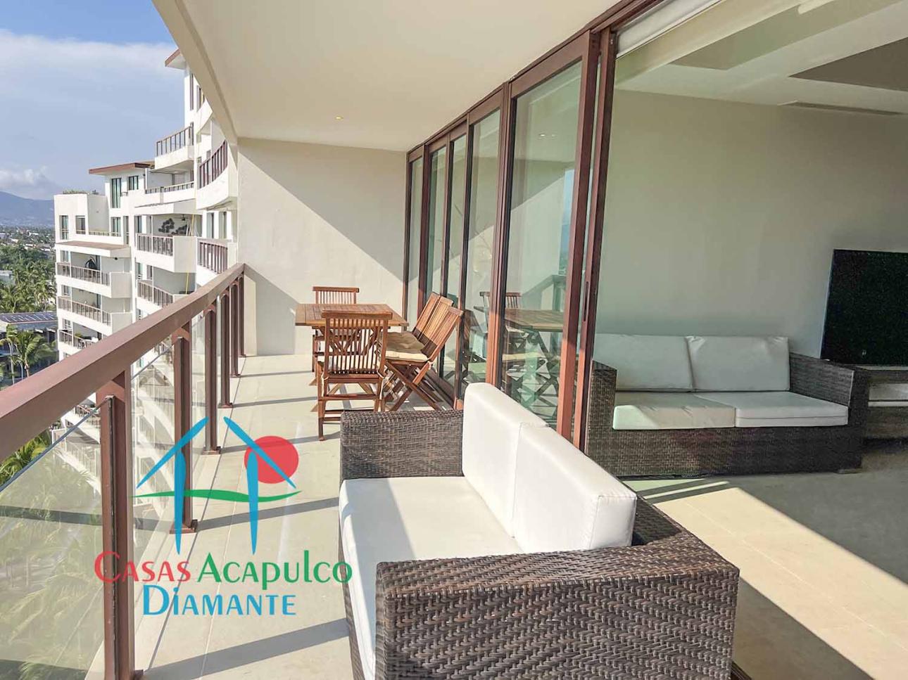 Depa de playa. Terraza Con Vista A Las Albercas — foto 7