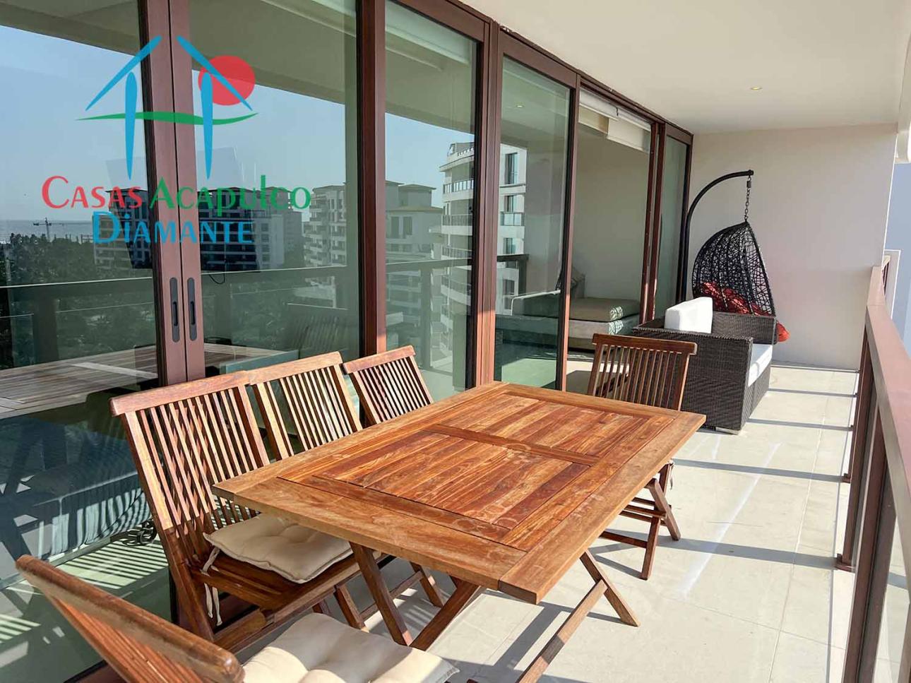 Depa de playa. Terraza Con Vista A Las Albercas — foto 6