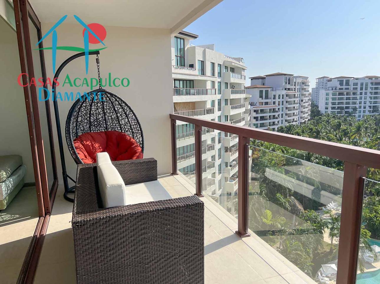 Depa de playa. Terraza Con Vista A Las Albercas — foto 9