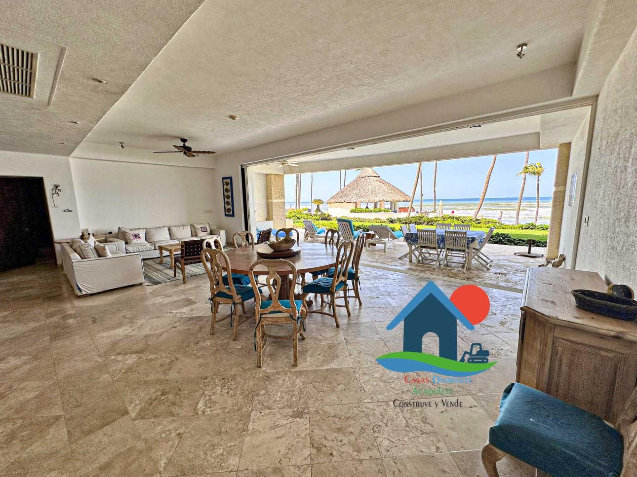 Depto Frente al Mar con Jacuzzi, Jardín y 4 Recámaras