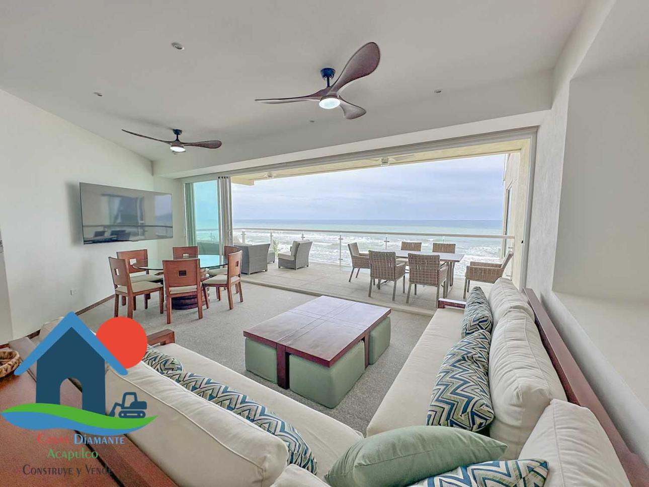 Depto con Terraza Frente al Mar y 3 Rec. Para 8 personas - 1