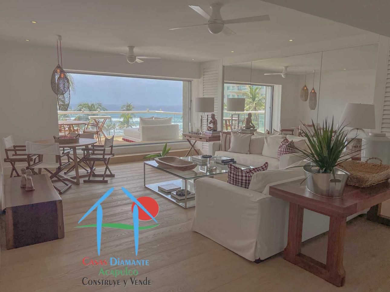 Depa de playa con 4 recámaras, terraza y vista al mar