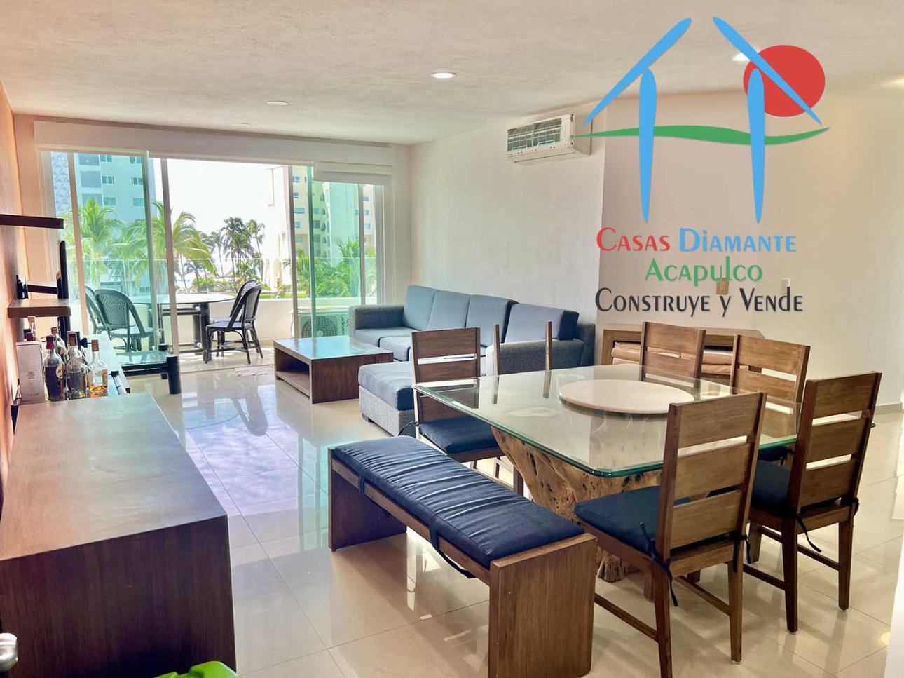 3 recámaras y terraza con vista parcial al mar