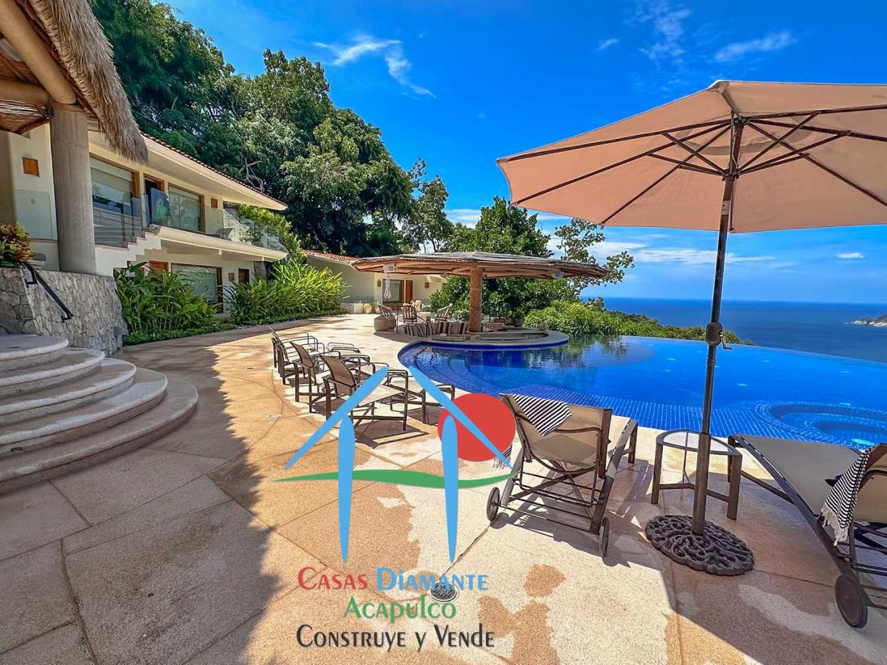 Casa con terraza, alberca, jacuzzi, pool bar y vista al mar - 9