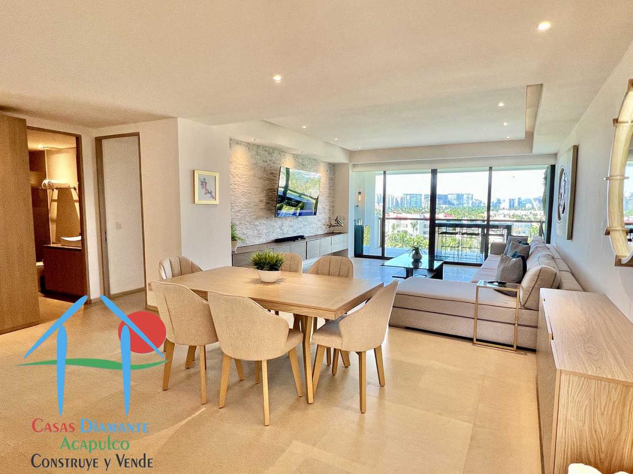 2 recámaras y terraza con vista a los jardines y albercas