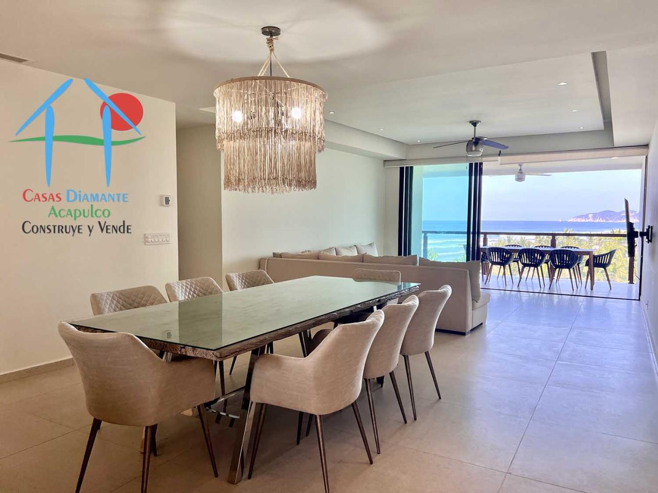 Departamento con vista al mar y 4 recámaras
