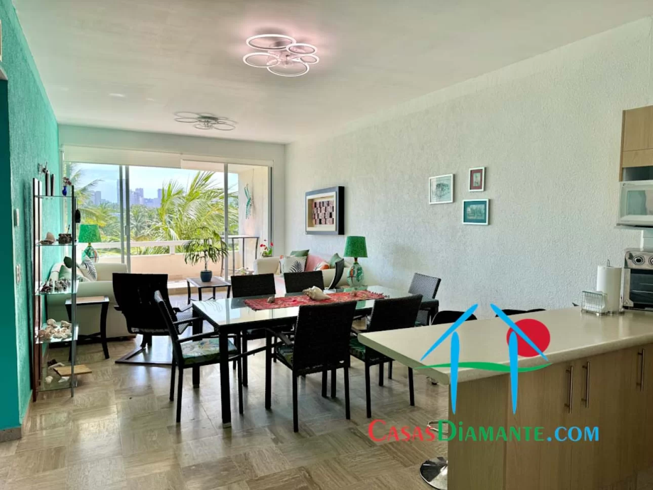 2 rec, terraza y vista al campo de golf y parcial al mar